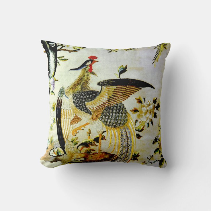 Glorious Phoenix Antique Chinese Embroidery Throw Pillow Zazzle