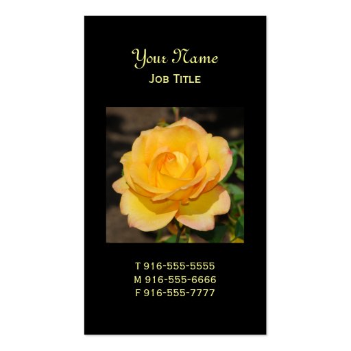 Glorious Rose Business Cards (front side)
