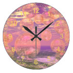 Glorious Skies – Pink and Yellow Dream Abstract Wall Clocks