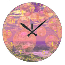 Glorious Skies – Pink and Yellow Dream Abstract wall clocks