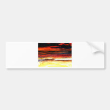 Glorious Sunset Colors Ocean Art Beach Painting Bumper Sticker