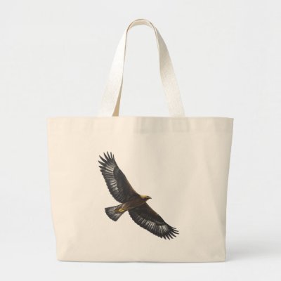 Glorius Golden Eagle Soaring Tote Bags by OutDoorWorld. As with all of our designs everything is created with a clear background.