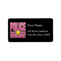 Gloss Pink Police Department Custom Address Label