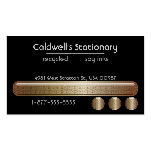 Glossy Bars and Buttons - Copper Business Cards