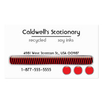 Glossy Bars and Buttons - Onyx and Red business cards