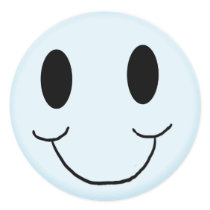 Glossy Blue Smiley  Sticker