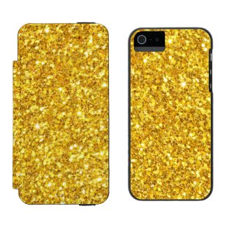 Glossy Gold Glitter Pattern Incipio Watson™ iPhone 5 Wallet Case
