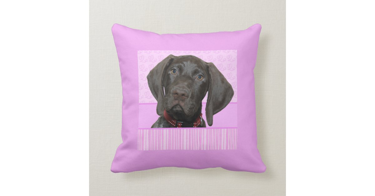 Glossy Grizzly in Pink Throw Pillow Zazzle