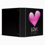 Glossy heart 3 ring binders