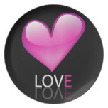 Glossy heart dinner plate