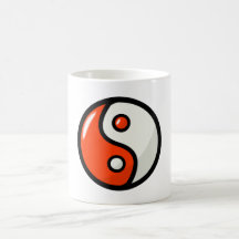 Glossy Orange Yin Yang in Balance Mug