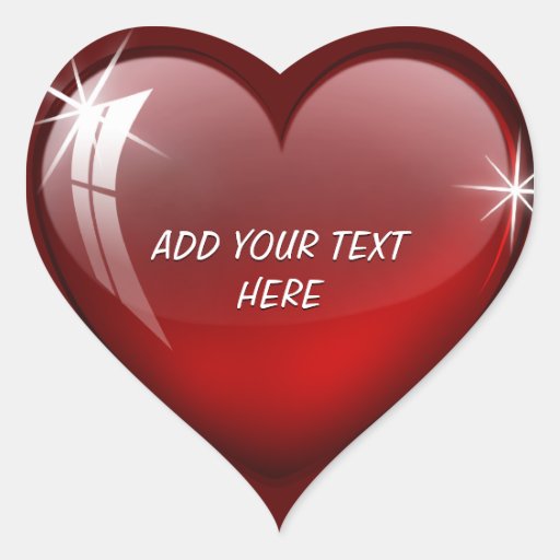 Glossy Red Heart Stickers Zazzle