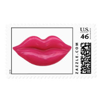 Glossy Red Lips Postage Stamps