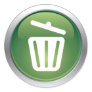 Glossy trash icon symbol round sticker