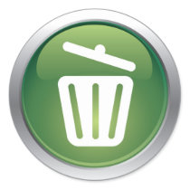 Glossy trash icon symbol stickers