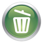 Glossy trash icon symbol stickers