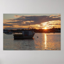 Gloucester Harbor Sunset Poster