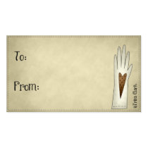 Glove with Heart Country Primitive Design Gift Tag Business Card Templates