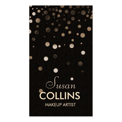 Glow Glitter Sparkle Gold Makeup Artist Fashion Business Cards (front side)