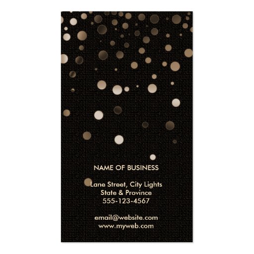 Glow Glitter Sparkle Gold Makeup Artist Fashion Business Cards (back side)