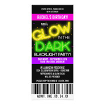 Glow in the Dark Birthday Party invitations