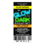 Glow in the Dark Birthday Party Custom Announcements