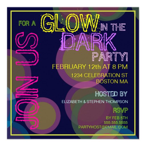 Glow in the Dark Blacklight Party Invitation