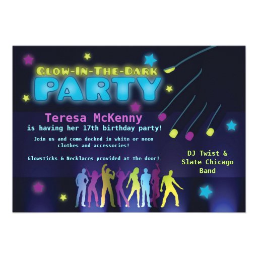 Glow in the Dark Party Invitation