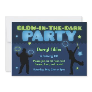 Glow in the Dark Party Invitation for Kids invitation