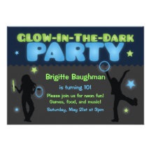 Glow in the Dark Party Invitation for Kids