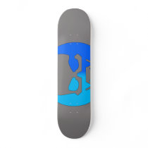 Glow Skull - Blue Skateboard