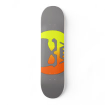 Glow Skull - Orange and Yellow Custom Skate Board