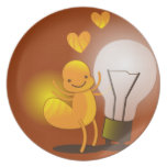 Glow Worm! with a light globe super cute! Dinner Plate