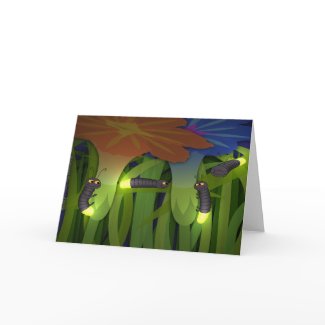 Glow Worms at Night Card card