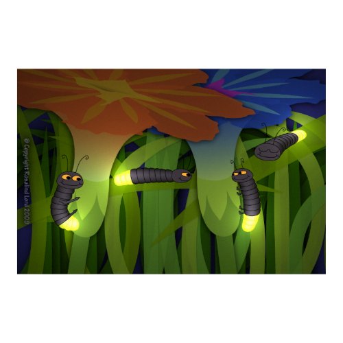 Glow-Worms at Night Poster print