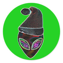 Glowing Alien Santa Sticker by MidnightDreamer Glowing Alien Santa Sticker