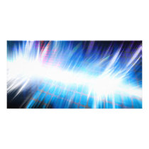 Glowing Audio Waveform Custom Photo Card