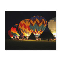 Glowing Balloons!  Light up the night! postcards