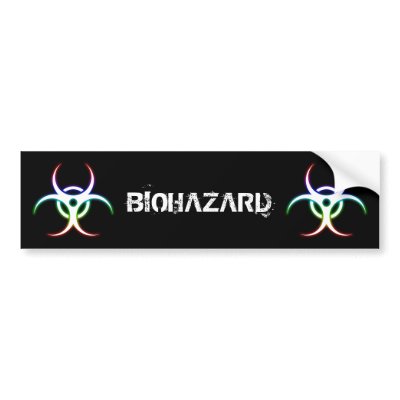 glowing biohazard symbol