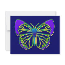 Glowing Blue Butterfly invitations