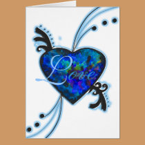 Glowing Blue Heart cards by Perlyyyy Glowing Blue Heart cards