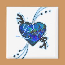 Glowing Blue Heart magnets by Perlyyyy Glowing Blue Heart magnets