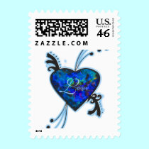 Glowing Blue Heart stamps