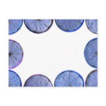 Glowing blue Lemon and lime slice frame Postcard