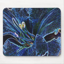 Glowing Blue Lily Mousepad