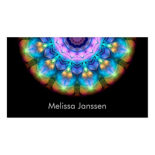 Glowing Burnt Glass -Mandala- Business Cards (front side)