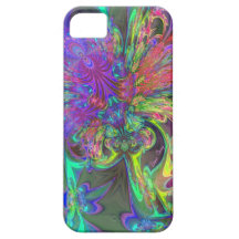 Glowing Burst of Color – Teal & Violet Deva iPhone 5 Covers