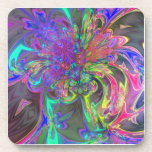 Glowing Burst of Color – Teal & Violet Deva Coaster