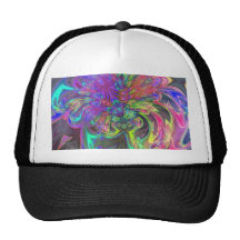 Glowing Burst of Color – Teal & Violet Deva Trucker Hats
