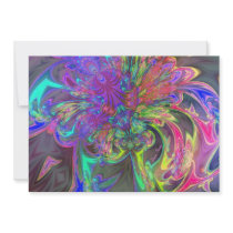 Glowing Burst of Color – Teal & Violet Deva Personalized Invitation